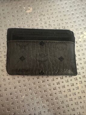 MCM Black Embossed Logo Slim Card Sleeve